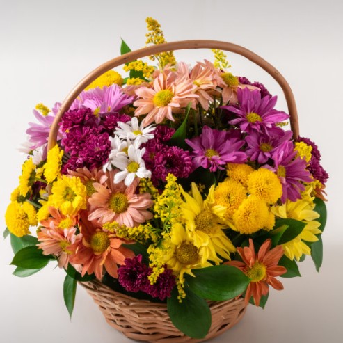 Cesta Flores do Campo. Cod. G-009