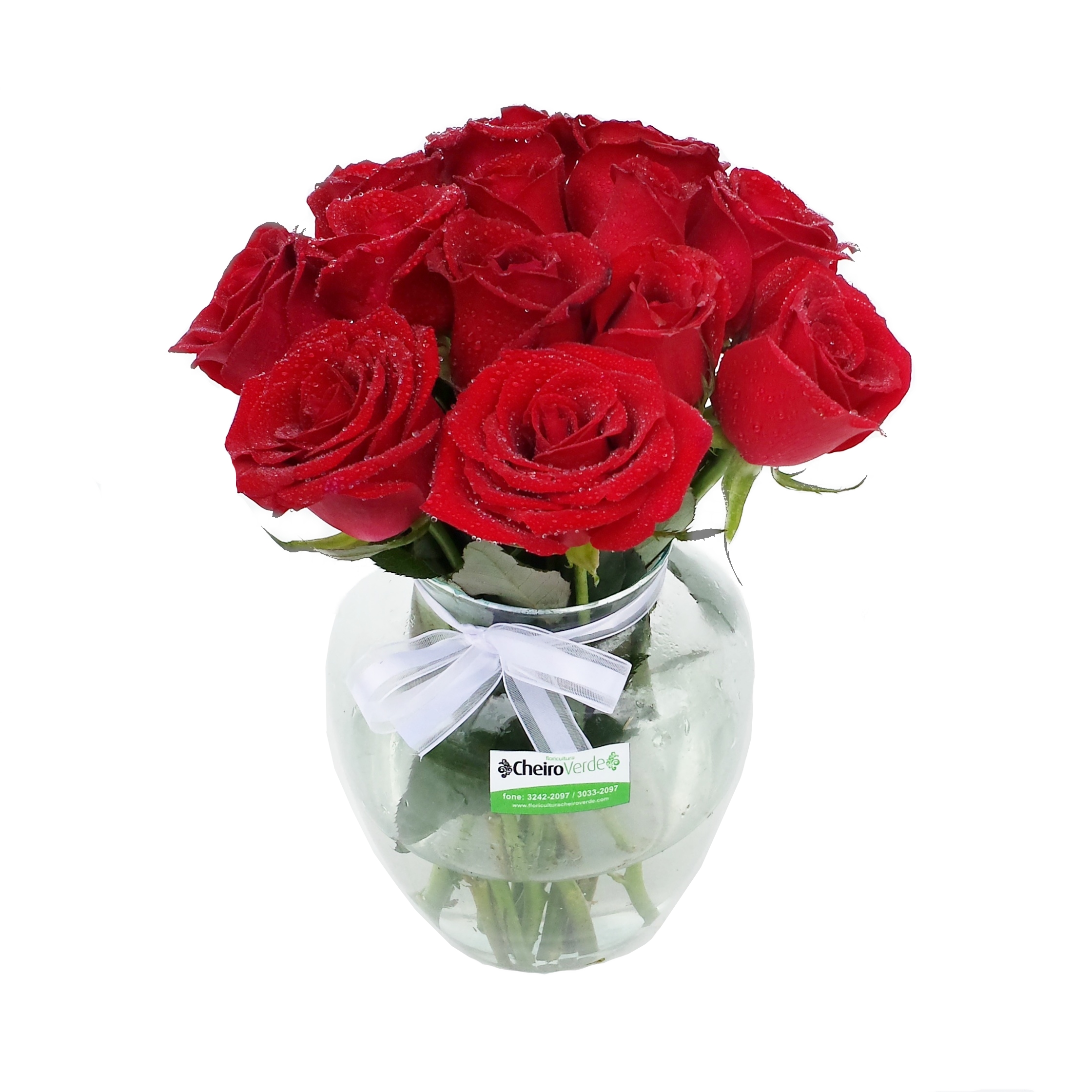 Vaso de 12 Rosas Nacionais P-028