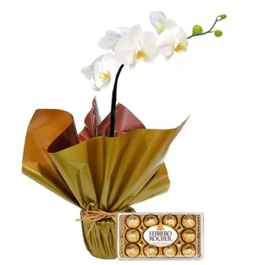Orquídea Com Ferrero. Cod. O-039