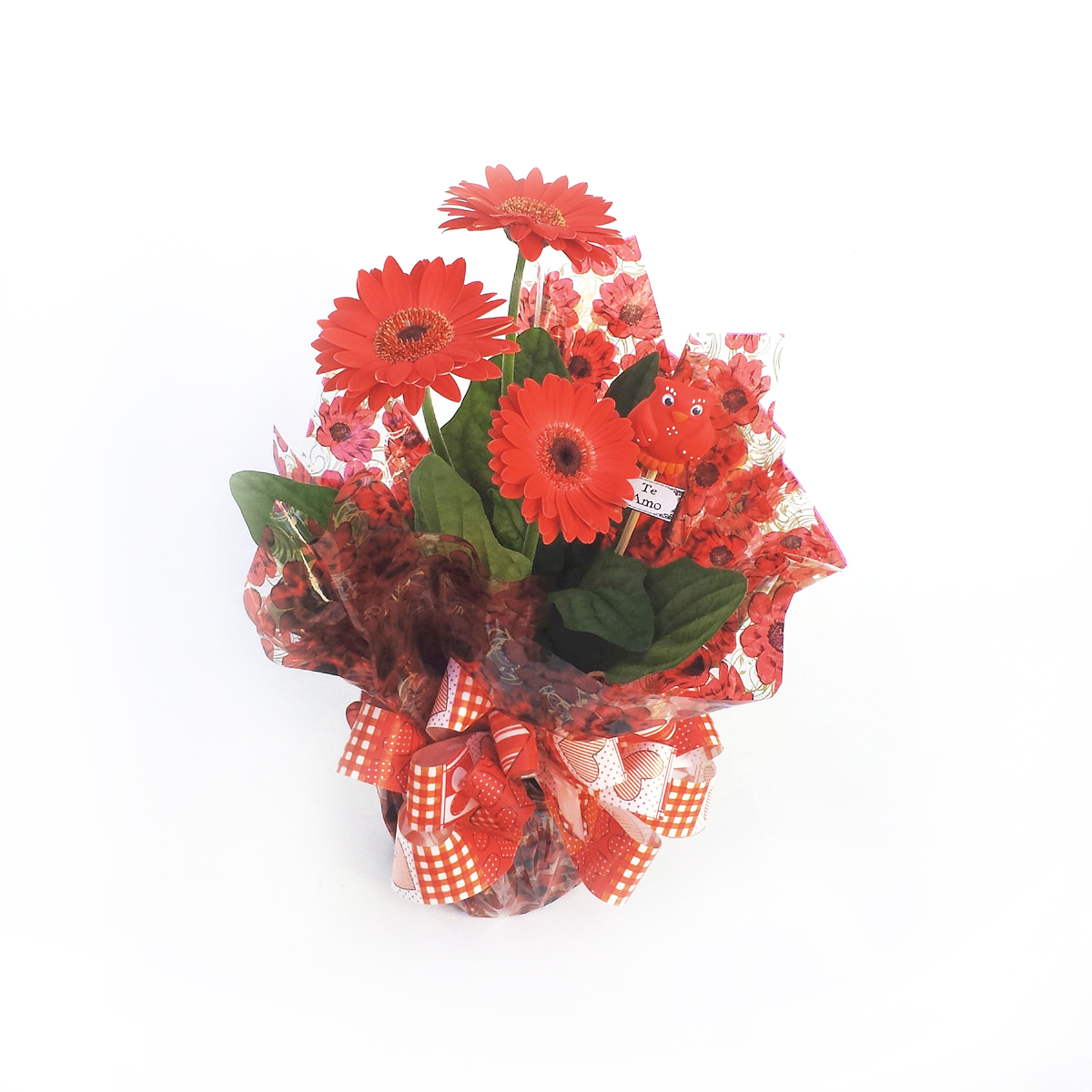 Gérbera com Embalagem Tradicional Cod. V-015