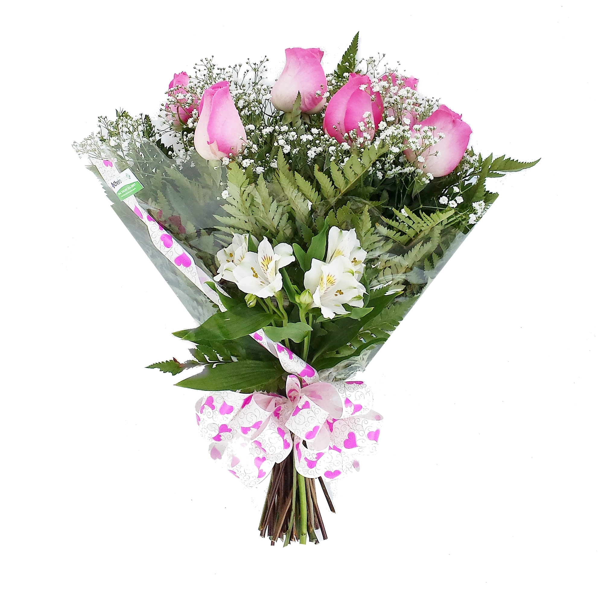 Buquê com Rosas Cor de Rosa Cod. B-039